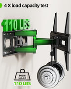 USX MOUNT TV Wall Mount for 32-74 inch Flat Screen/LED/4K up to 110lbs, Full Motion TV Mount Bracket with Swivel & Tilt Articulating Dual Arms, Max VESA 400x400mm, Fits 12/16" Wood Studs - size: 32-74inch