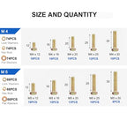 1050PCS High-Strength Bolt and Nut Assortmetn Kit - size: 1050pcs M4 M5 M6 M8