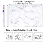 Arthome White Marble Contact Paper - Peel and Stick Wallpaper - Self-Adhesive & Removable Wall Paper for Furniture Desk, Kitchen Countertop, Cabinet, Shelf Liner, Wallcovering, (17"x120") - color: White Marble, size: 17" x 120"