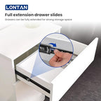 LONTAN 1 Pair Black Side Mount Drawer Slides 14 Inch Heavy Duty Rails - color: Black, size: 14 Inch - Drawer Slide