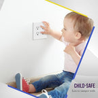 ENERLITES Screwless Double Duplex Outlet Covers Wall Plate, 1 Pack, White - color: White, size: Screwless