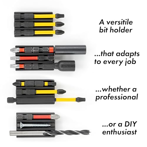 Simon Tools Magnetic Bit Holder for Impact Drivers and Drills - Super Strong Adhesive - Drill Accessory That Fits Most drills: Dewalt, Makita, Klein, Bosch and Milwaukee Bit Holder - size: 1-Pack
