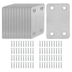 Stainless Steel Flat Straight Brace Bracket, 20-Pack, Silver