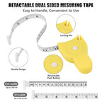 2PCS Tape Measure Body Measuring Tape 60inch (150cm), Retractable Measuring Tape for Body Measurement & Weight Loss, Accurate Body Tape Measure for Fitness, Tailor, Sewing, Handcrafts, Clothes,Yellow - color: Yellow