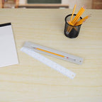 Westcott 17355 12-Inch Ruler Set with Pencil Storage, Innovative Design for Easy Measuring and Organization at School or Office, 2-Piece Set - size: 12" Pencil Storage