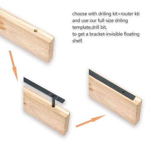 Hidden Shelf Brackets ， Floating Shelf Bracket ( Additional Brackets -NO Kits) 53 Inch -2 Pcs - size: 53 Inch - 2 Pcs Additional Brackets - No Kits