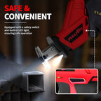 FULLYEA Reciprocating Saw Cordless, 3500SPM Variable Speed, 2x2.0Ah Battery