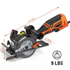 DOVAMAN Circular Saw, 5.8A 4-1/2" Circular Saw w/Laser & Auxiliary Handle - color: A-orange