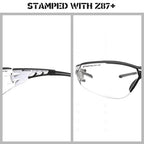 HTS HUNTERSKY Super Flexible Lightweight Anti Fog Wrap-Around U6 Clear Shooting Safety Glasses with ANSI Z87.1 Scratch Resist - color: Light Gray / Clear (1 Pack)