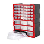 INTERTOOL Small Parts Organizer for Hardware & Screws | 39 Removable Bins with Dividers | Wall Mount or Desktop Craft & Lego Storage Cabinet | 19” x 15” x 6” BX08-4013 - style: 39 Drawers