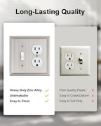 2-Pack Zinc Alloy Combo Toggle/Duplex Light Switch Cover Plate - color: Brushed Nickel, size: 1 Toggle/1 Duplex 2PK