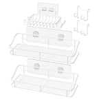 Nieifi Shower Caddy Adhesive, Shower Shelves, Shampoo Holder for Bathroom - color: White, size: 3 Pack