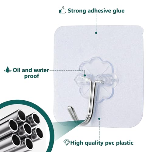 Bivethoi Self-Adhesive Hooks, 20 Pack, 2.36 inch - size: Medium hook