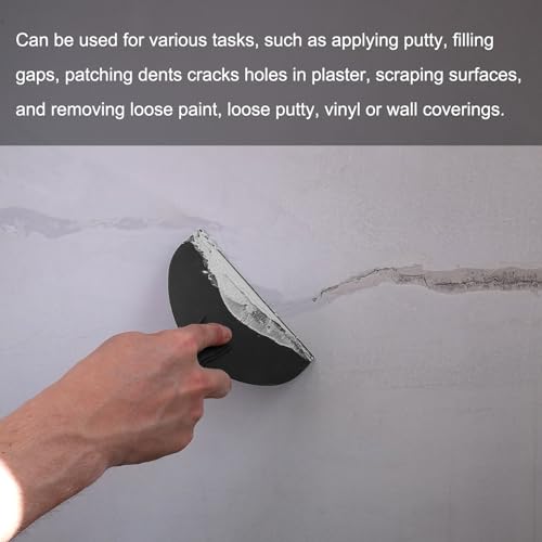HARFINGTON 10pcs Putty Scraper 2" Width 6mm Thin Width 6mm Thin Flexible Plastic Putty Knives for Taping Drywall Spreading Painting Wall Scratching - color: Black, size: 2"