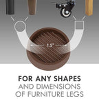 1.5X1.5 Round Rubber Caster Cups, Non Slip Furniture Pads - 8 Pack - color: Brown, size: 1.5” 8pcs