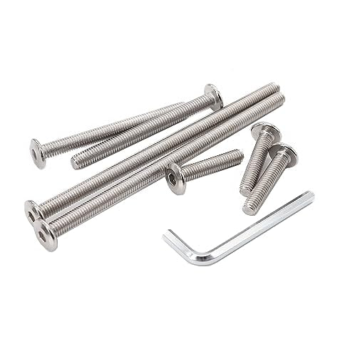 cSeao 20pcs 1/4"-20 x 1/2" Flat Head Allen Head Joint Conecting Bolts Socket Cap Screws for Furniture Table 304 Stainless Steel - size: 1/4"-20 x 1/2" 20pcs