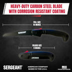 SERGEANT Folding Hand Saw with Pouch. Pruning hand saw. Best for Wood, Bone, PVC, Tree Pruning, Gardening, Camping, Hunting, Outdoors, Tool Box. Rugged 7" Steel Blade & Slip-Resistant Rubber Grip.