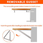 YUMORE 14 Inch Shelf Bracket, Heavy Duty L Bracket, 2 Pack - size: 14"(Soild)
