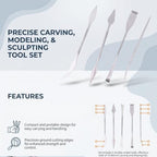 HEEPDD Stainless Steel Clay Sculpting Tools, 5 Piece Double Ended Set
