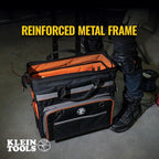 Klein Tools 55452RTB Tool Bag, Water Resistant Tool Storage Organizer Rolls on Rugged 6-Inch Wheels, 24 Pockets, Load Tested to 200-Pound - size: Rolling Tool Bag