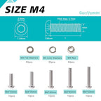 M4 Button Head Socket Cap Screws Bolts Washers Nuts Assortment Kit - size: Button M4x30/35/40/45/50 mm