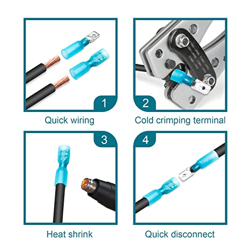 170 PCS Spade Connectors Kit, Heat Shrink Spade Terminal 22-10 AWG - size: 22-10AWG, style: Spade Female