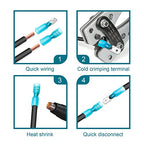 170 PCS Spade Connectors Kit, Heat Shrink Spade Terminal 22-10 AWG - size: 22-10AWG, style: Spade Female