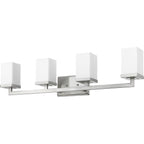 Open Box - Z-Lite 1900-4V Tidal 4 Light Bathroom Vanity Light with Matte Opal Glass Shade