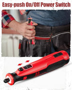 AVID POWER 8V Cordless Rotary Tool 5 Speeds Dog Nail Grinder 4 LED Lights - color: Light Red