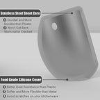 Sapid Flexible Curved Edge Silicone Bowl Scraper Dough Scraper Baking Bread - color: Gray