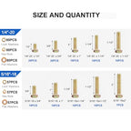 780PCS Bolt and Nut Assortment Kit - size: 780pcs 1/4"-20 5/16"-18 3/18"-16 1/2"-13