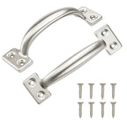 TamBee 6 Inch Gate Handle Outdoor 304 Stainless Steel Door Pull Handle Rustproof Barn Door Handles for Fences Garage Yard Kitchen Bathroom (2 Pack) - size: 2 Pack 6 Inch Stainless Steel