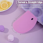 Sapid Silicone Bowl Scraper Flexible Curved Edge Dough Scraper Baking Bread - color: Purple