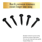 Drywall Screws, #6 x 1 in., Fine Thread Phillips Bugle Head Screw for Drywall/Wood, Black Phosphate Coated Finish, Sharp Point, High Hardness Quick Self Tapping Screws, Black (130 Pack) - size: #6 x 1-Inch
