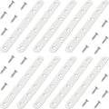 10 Pack White Flat Brackets, 6 Inch Straight Brace Mending Plate with Screw - size: 10 Pcs/ 6” x 0.8”
