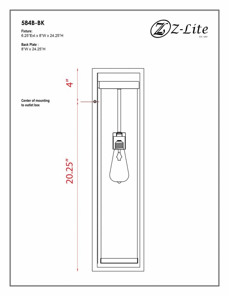 Open Box - Z-Lite 584B-BK - Wall Sconces Outdoor Lighting