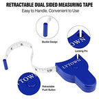 2PCS Body Measure Tape 60inch (150cm), Automatic Telescopic Tape Measure for Body Measurement & Weight Loss, Accurate Tape Measure for Tailor, Sewing, Fitness, Handcrafts, Clothes - color: Blue