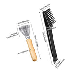 Boao 2 Pack Hair Brush Cleaner,Black,Wood Color,Polished Wooden Handle Rake - color: Black, Wood Color, style: Polished Wooden Handle Rake