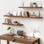 Vivelove 10x10 Inches Floating Shelves Wall Mounted Set of 2, Rustic Brown - color: Rustic Brown, size: 10.2”wx10.2”dx1.5”h