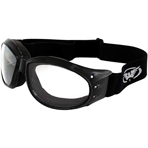 Global Vision Eliminator Dirt Bike Padded Motorcycle Riding Goggles for Men and Women (Black Frame/Smoke Lens) - color: Black Frame/Clear-smoke Lens