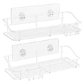 Nieifi Shower Caddy Adhesive, Shower Shelves, Shampoo Holder for Bathroom - color: White, size: 2 Pack