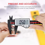 Digital Caliper, 0-6" Electronic Caliper Auto - Off Feature with Large LCD Screen Vernier Caliper Conversion Measuring Tool for Length Depth Inner Outer Diameter Measuring - color: Red Plastic, size: 6"