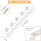 8 Pack White Flat Brackets, 8 Inch Straight Brace Mending Plate with Screws - size: 8 Pcs/ 8” x 0.8”