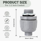 1/2 Inch Liquid Tight Connector - 15 Pack PVC Electrical Conduit Fittings 180 Degree Straight Flexible Connectors for Home, Kitchen, and Bathroom Conduit Connector - size: Straight 1/2"