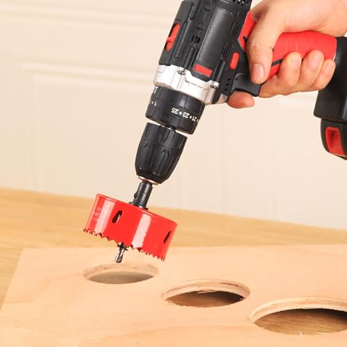 2-1/4 in. Bi-Metal Hole Saw Drill Bit - General Purpose Saw for Wood, Plywood, Cornhole, Ceiling, and Drywall - Includes Arbor & Pilot Bit - size: 2-1/4"(57mm)