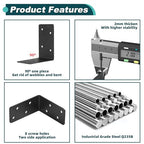 20Pcs Corner Braces,4x4x2 Black L Brackets,Right Angle Bracket - size: 4X4X2''