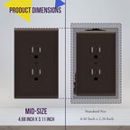 ENERLITES 10 Pack Mid-Size Duplex Outlet Covers Wall Plate, Brown - color: Brown, size: Mid-Size