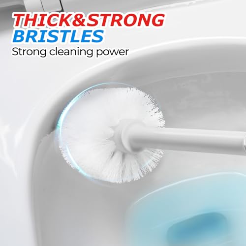 FORASTO 2 in 1 Toilet Plunger and Brush Set,Extended Handle Plunger,Toilet Bowl Brush Plunger Set,Bathroom Cleaning Tools,Cleaning Brush,Toilet Brush Plunger Combo,Cream Grey（20.8inch） - color: Cream Grey, size: 1Pack
