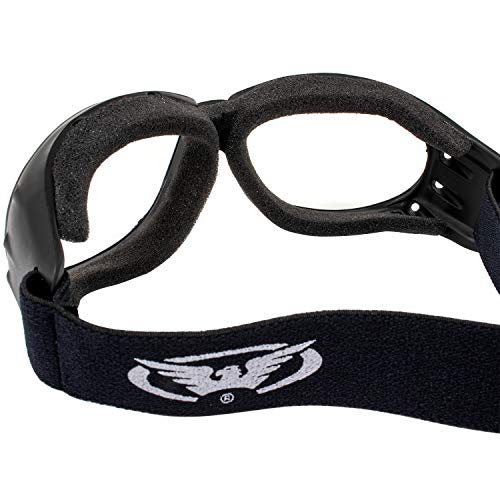 Global Vision Eliminator Dirt Bike Padded Motorcycle Riding Goggles for Men and Women (Black Frame/Smoke Lens) - color: Black Frame/Clear-smoke Lens