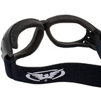 Global Vision Eliminator Dirt Bike Padded Motorcycle Riding Goggles for Men and Women (Black Frame/Smoke Lens) - color: Black Frame/Clear-smoke Lens